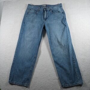 Anchor Blue Men Jeans 38x30 Blue Denim Original Straight Baggy Skater Y2K